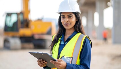 Woman engineer at construction site