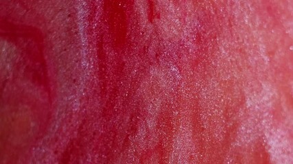 Shimmer mix. Paint flow. Defocused red crimson colorful sparkling water chemical marble texture liquid moving on abstract background. - Powered by Adobe