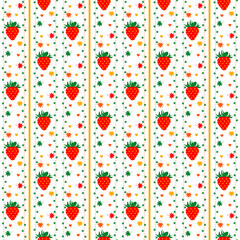 Seamless floral pattern with vintage flower illustration and decorative heart elements on a retro textile backdrop