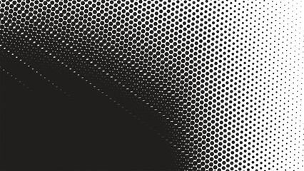 Black and White Halftone Polkadot Abstract Background for Modern Design, Poster, or Web Layout