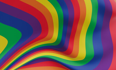 Abstract wavy rainbow background. LGBTQ flag