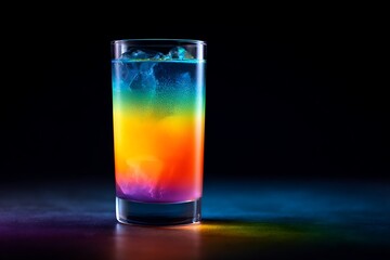 glass of water on black background