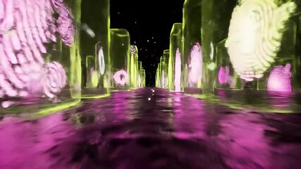 Navigating the Bio-Digital Landscape A Vibrant Array of Fingerprints and Neon Reflections Showcasing Unique Digital Identities, Biometric data and Tech Innovation - Powered by Adobe