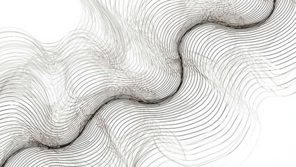 abstract black thin line wave pattern can be used background.