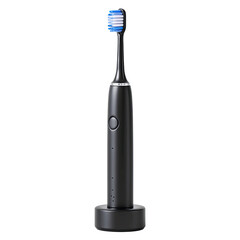 Modern Black Electric Toothbrush on Charging Stand