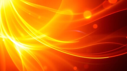 Abstract orange background with smooth lines and bokeh effect.