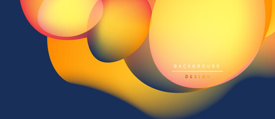 Abstract fluid shapes, vibrant yellow, orange hues. Gradient background creates dynamic visual effect. Modern design element.