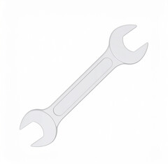 Silver Combination Wrench Tool Isolated on White Background metal hardware