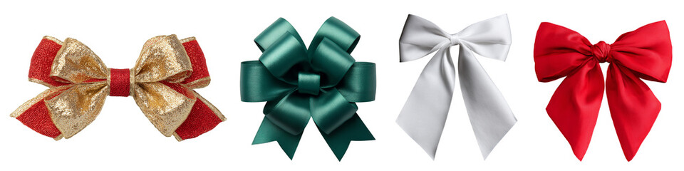 Collection of bows,  on white or transparent background