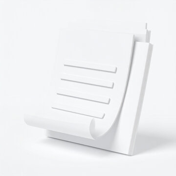 Stack of White Paper Sheets with Clipped Lines and Curled Corner document