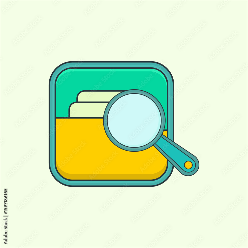 Fototapete search folder icon. icon related to design elements. suitable for web site, app, user interfaces,ele