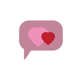 heart speech bubble  logo icon illustration flat