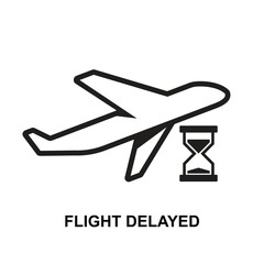 Flight delayed icon isolated on background vector illustration.