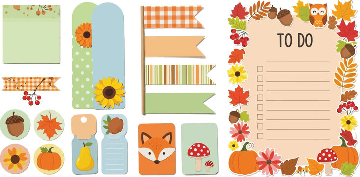 Autumn planner stickers fall themed to do list and scrapbook embellishments for seasonal organization