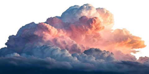 single cumulus cloud on white background