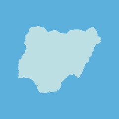 nigeria map design vector illustration on blue background. minimalist and clean geographic map of nigeria