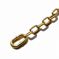 Obraz premium Golden chain link on white background