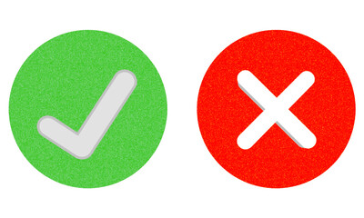 Obraz premium Yes or No Simple Tick and Cross Icons Transparent Background
