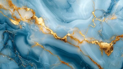 Fototapeta premium Blue marble stone background with gold veins, elegant and luxurious look