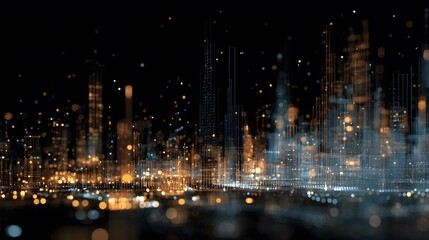 Naklejka premium Conceptual image of digital transformation with data visualization