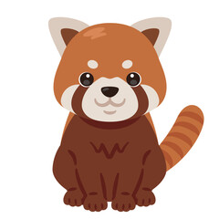 お座りしたレッサーパンダのイラスト