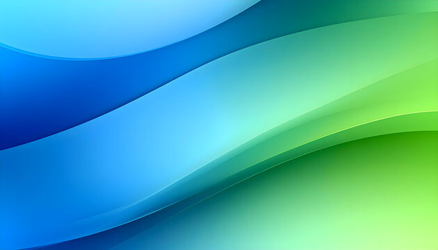 Abstract Blue and Green Wave Gradient Background