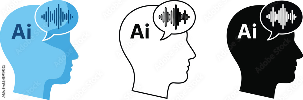 Poster understanding ai speech recognition technology artificial intelligence voice assistant concept vecto