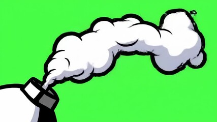 Bomb smoke billows from detonated cartoon bomb, suitable for comical illustrations, cartoon animations, playful designs, and explosive themed projects.