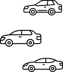 set of car icons vector illustration