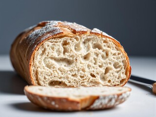 Freshly Sliced Artisan Bread Loaf