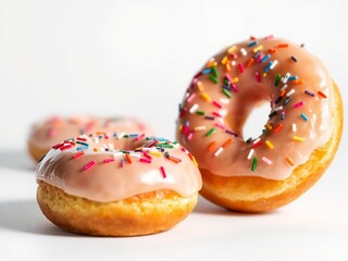 Glazed Donuts with Rainbow Sprinkles