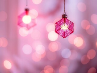 Obraz premium Vibrant abstract illustration of blur hexa ornament wall art against dreamy, softly focused background