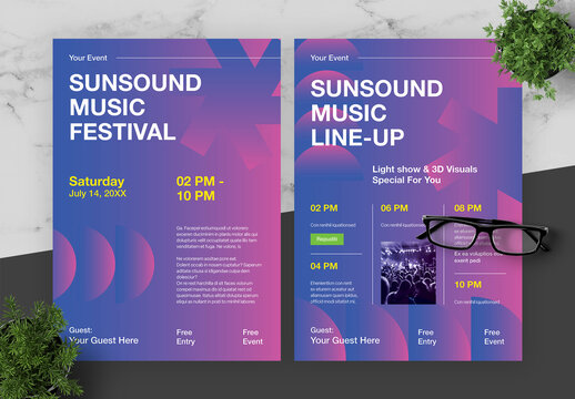 Blue And Purple Event Fest Flyer
