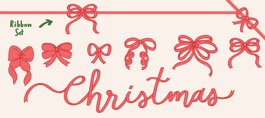 Christmas and Happy holiday ribbon for cover, print, poster, Happy New Year, ads.