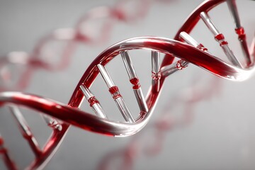 dna strand on a red