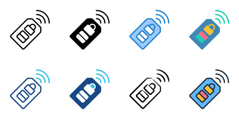 Car key fob icon set multiple style collection 

