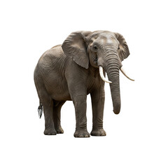 Fototapeta premium Elephant isolated on a transparent background. Animal front view portrait. generative AI