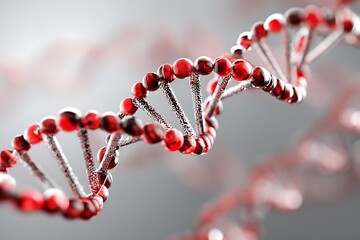 dna strand on a red