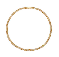 Golden Necklace Chain Round Shape On PNG Transparent Background. Cut-Out Clipping Path With Adobe Photoshop Pen Tool . PNG Transparent Necklace , PNG Chain , PNG Jewelry 