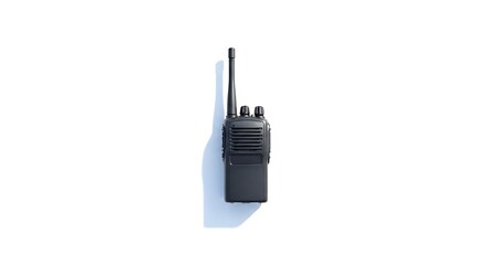 Black Walkie Talkie on White Background