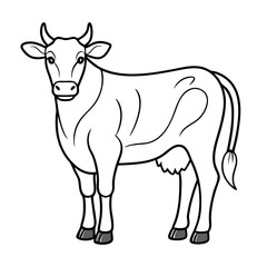 Cow Line Art / Outline Vector.