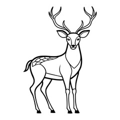 deer line art vector