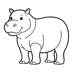 Hippopotamus Line Art