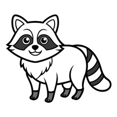 Raccoon Line Art / Outline Vector