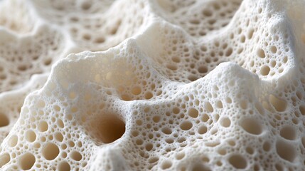 Porous Ivory Surface, Close-up of a Natural Sponge-like Material