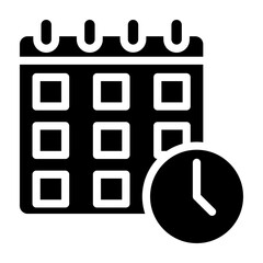 Task Time Vector Glyph Icon Design