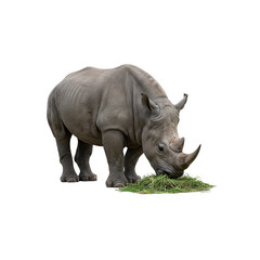 rhino eating grass generative AI