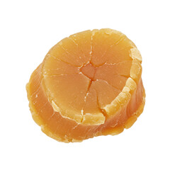 Close-up of a Dried Scallop Showing Textured Surface and Natural Tones