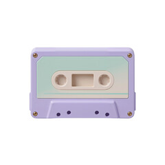 Obraz premium Nostalgic pastel cassette tape floating on a transparent scene evoking retro vibes and musical