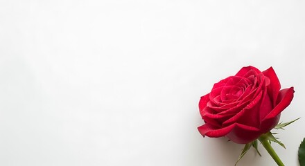 Fototapeta premium Red Rose on White Background